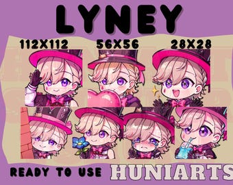 Genshin Impact Lyney Twitch & Discord Emotes | GI Lyney Emote Pack | Magician Anime Boy | Kawaii VTuber Streamer Gift