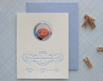 custom letterpress baby announcements
