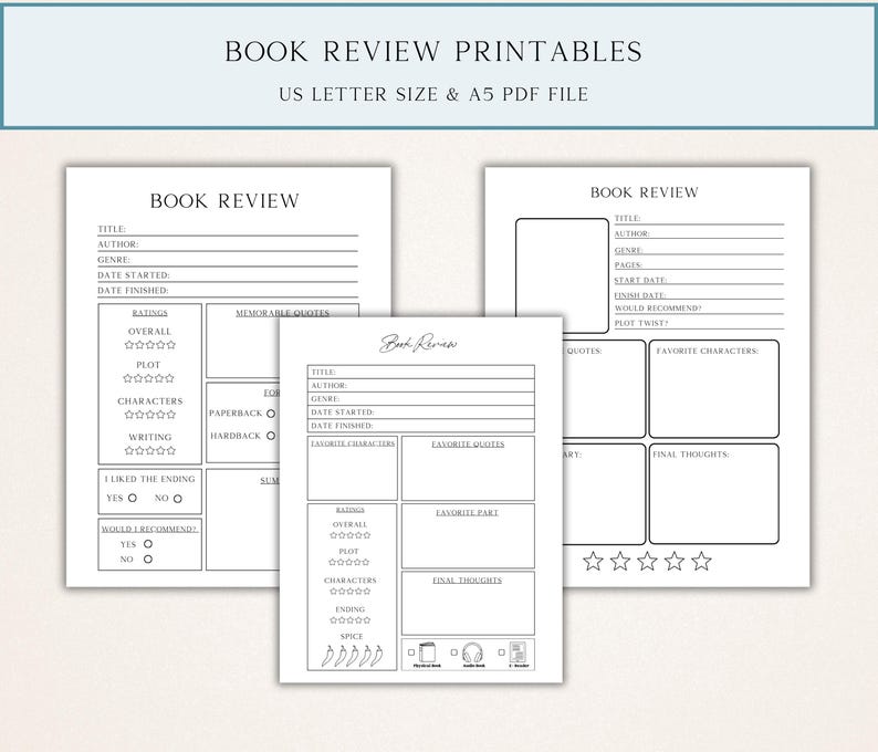 Reader Review Example Book Review Printable, Readers Review, Book Journal Pages, Reading ...