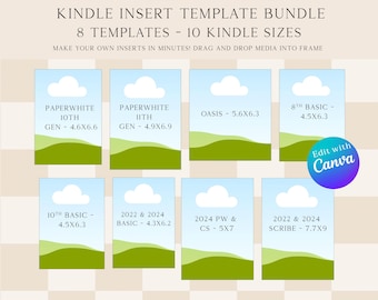 Kindle Insert Template Bundle: DIY Clear Case Designs (Digitaler Download)