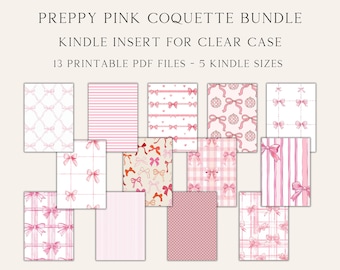プレッピーピンクのリボンのKindleインサート：コケット印刷可能バンドル（デジタルダウンロード）