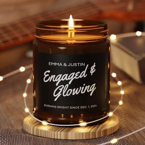 Engagement Gift Personalized Candle, Personalized Engagement Gifts for Couple, Engagement Candle Gift