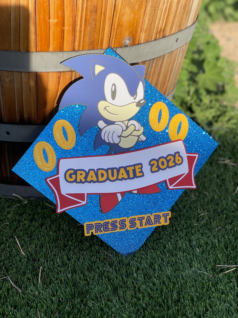 Sonic Inspired Graduation Cap Topper - Etsy