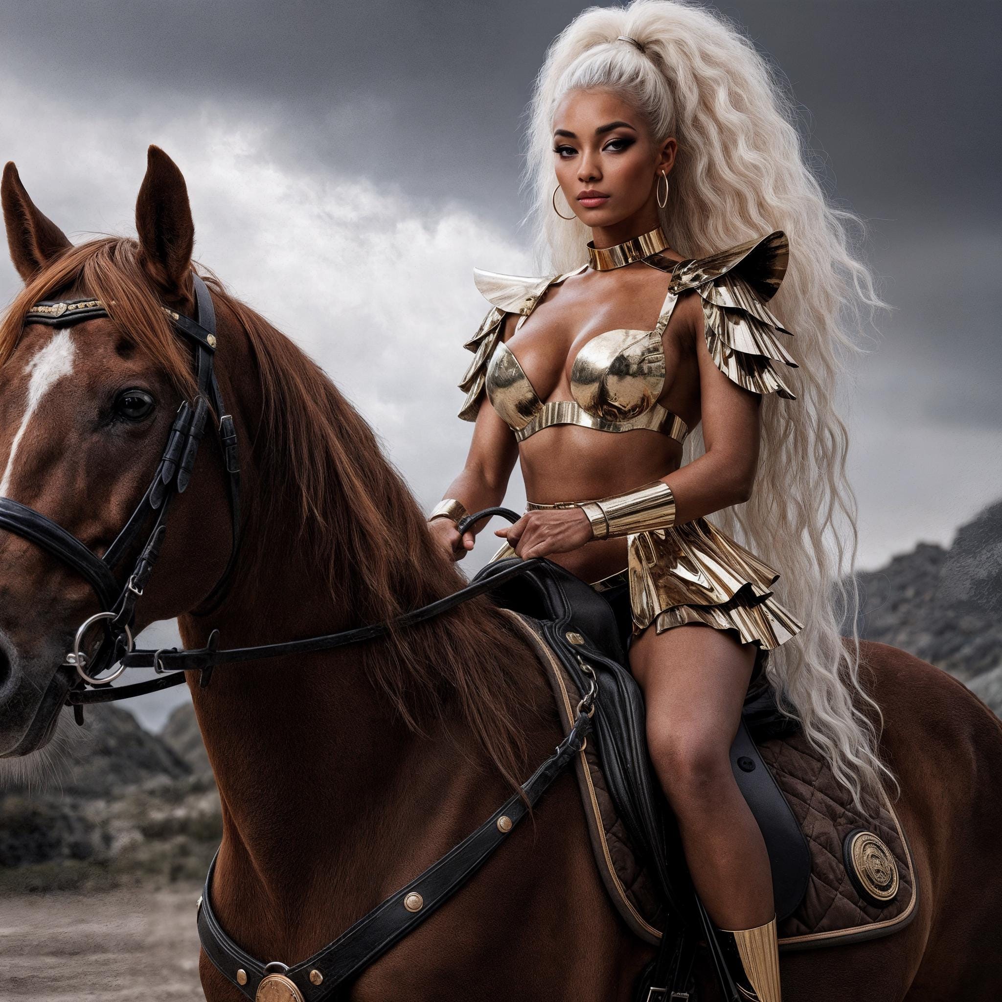 Gold Amazon Armor Set – Female Warrior Costume, Fantasy Festival Outfit, Cosplay Armored Body Plates