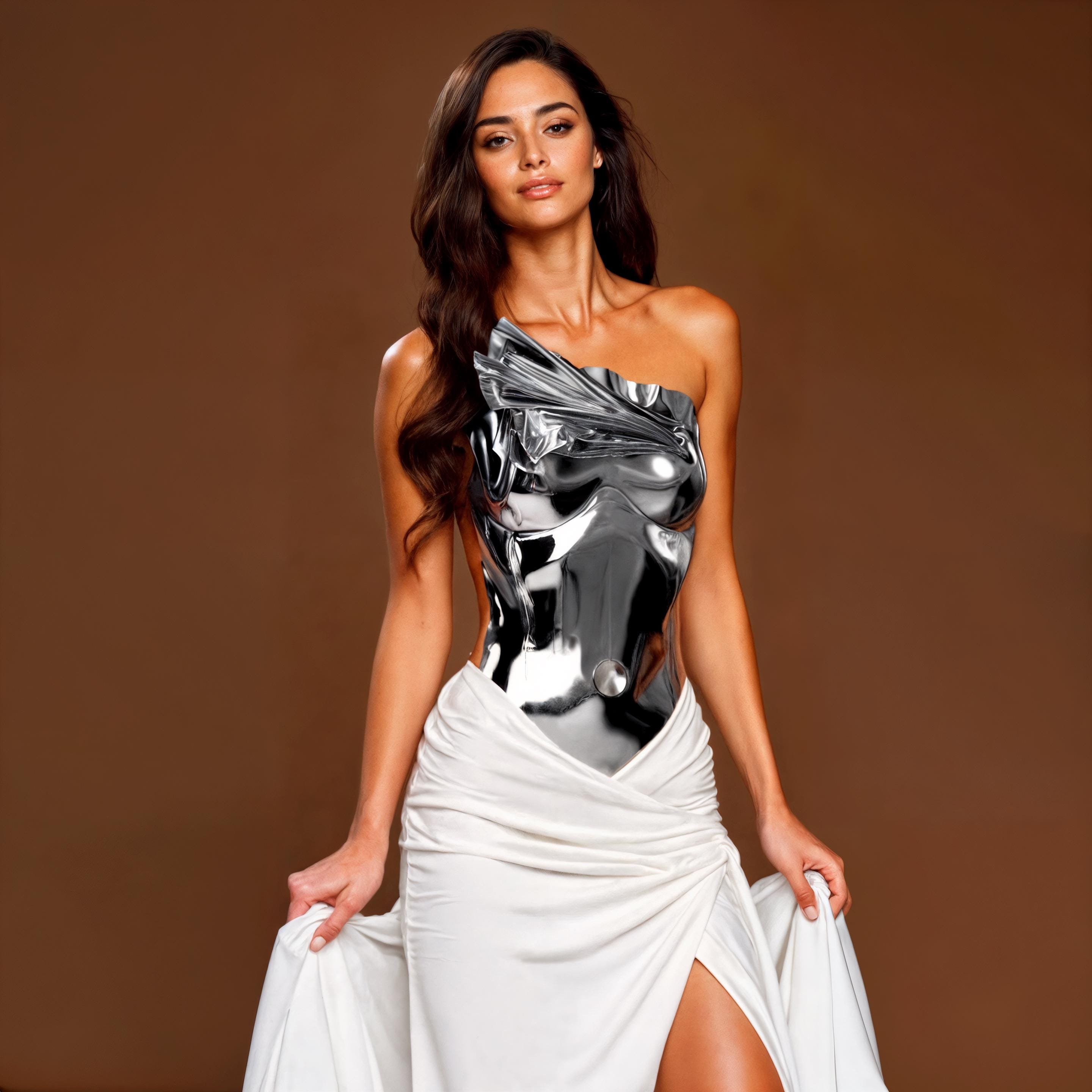 plus size denim dress nearby Uptown Curve Dress- Dark Wash 1X / Dark Wash at Curvy Sense a V notch neckline Options:Ivory/LiteGold size 2 Women's Corset & Bustier SS25 Dresses