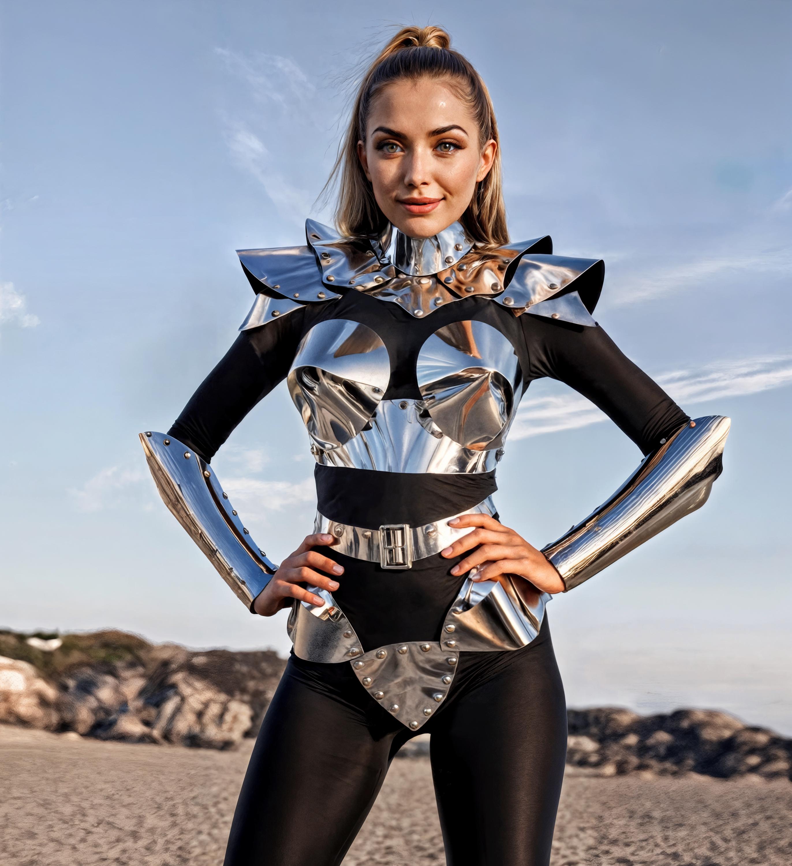 Silver Amazon Armor Costume Set, Metallic Shoulder & Arms Covers, Futuristic Outfit, Cosplay Accessories, Burning man Wear, Sci-Fi Look