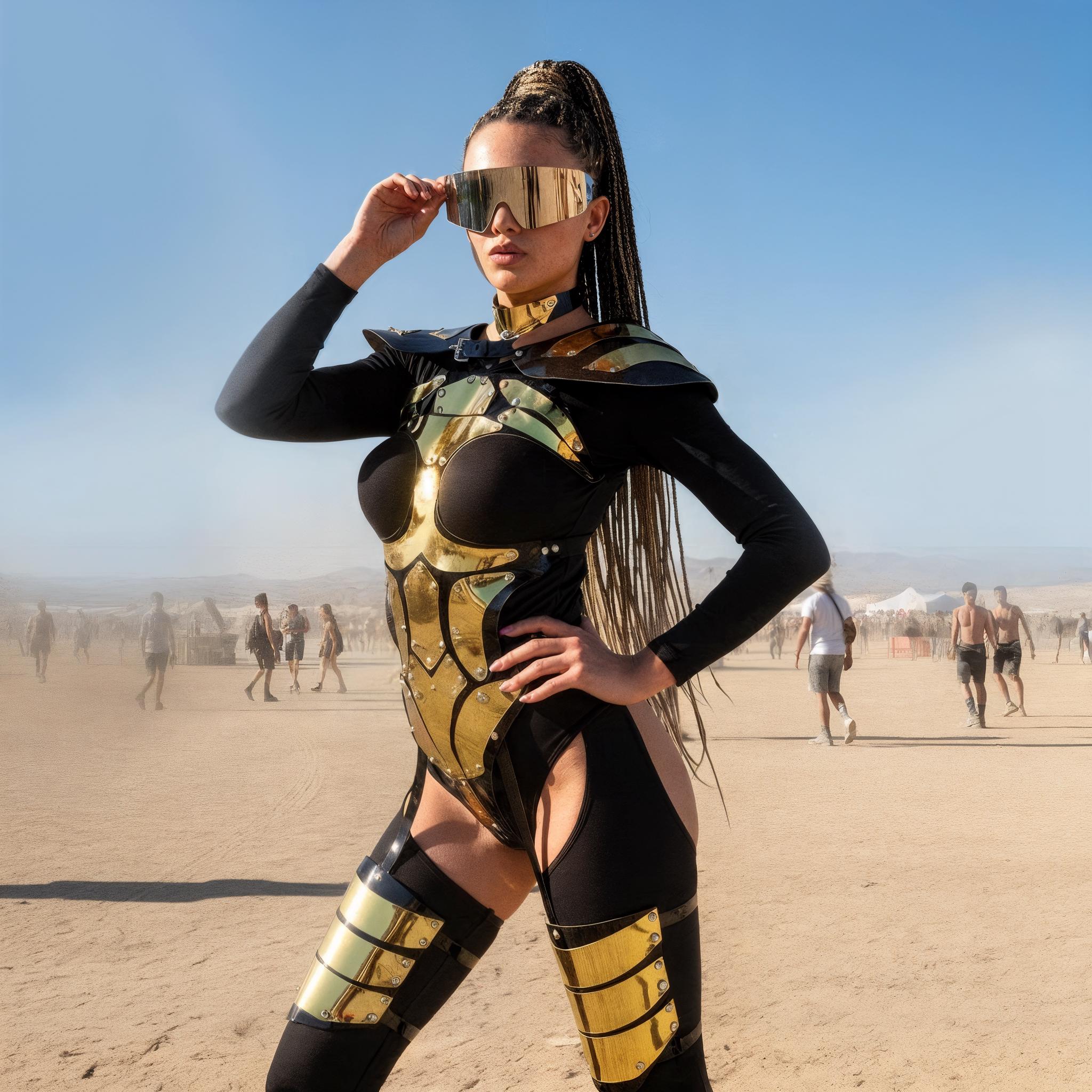 Luxury Steam Punk Outfit - Futuristic Shoulders Bodysuit Garters for Festival Burning man, Cyber Punk Wear, Cosmic Dance Costume