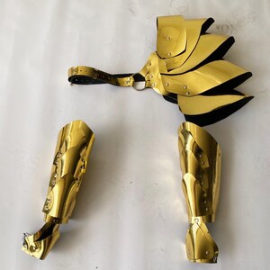 Zestaw kostiumów Złotej Zbroi Amazonki, Metalowe Naramienniki i Osłony Ramion, Futurystyczny Strój, Akcesoria Cosplay, Zestaw kostiumów Burning Man zdjęcie 8