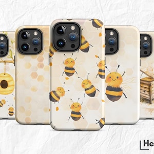 Watercolor Bees iPhone Case: Honeycomb Nature Aesthetics