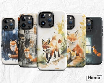 Watercolor Fox iPhone Case: Nature-Inspired Wireless Charging Cover