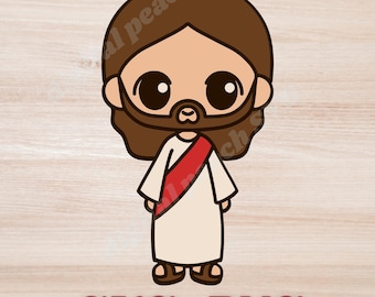 Cute Jesus SVG PNG For Kids, Adorable Jesus Clip Art For Religious Education and Crafts, Vector Cutting File