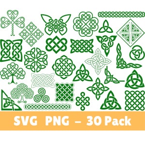 Paquete de nudos celtas SVG PNG, diseños irlandeses, archivo de corte Cricut para impresión de pegatinas, camisetas, bolsas de mano y tazas, varios nudos gaélicos irlandeses