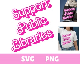 Support Public Libraries SVG PNG: Girly Font Cricut Cut File (Digital Download)
