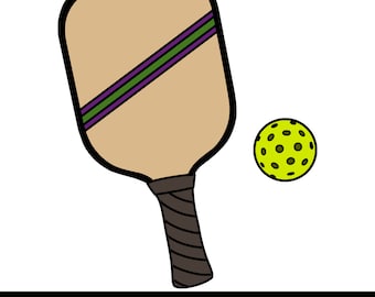 Pickleball Paddle & Ball SVG PNG: Cricut Cut File (Digital Download)