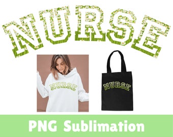 Floral Nurse PNG: College Font, T-Shirt Design (Digital Download)