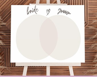 Wedding Venn Diagram: Bride & Groom Reception Activity (PDF, PNG)