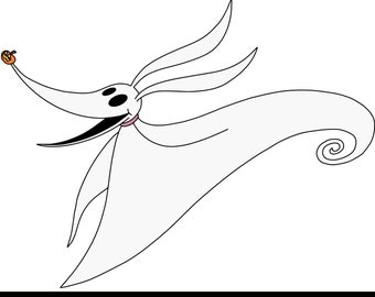 Zero SVG PNG, Nightmare Before Christmas Dog Halloween Craft Cricut Cut File, Goody Bag Decor Shirt Printing, Tim Burton Movie Character