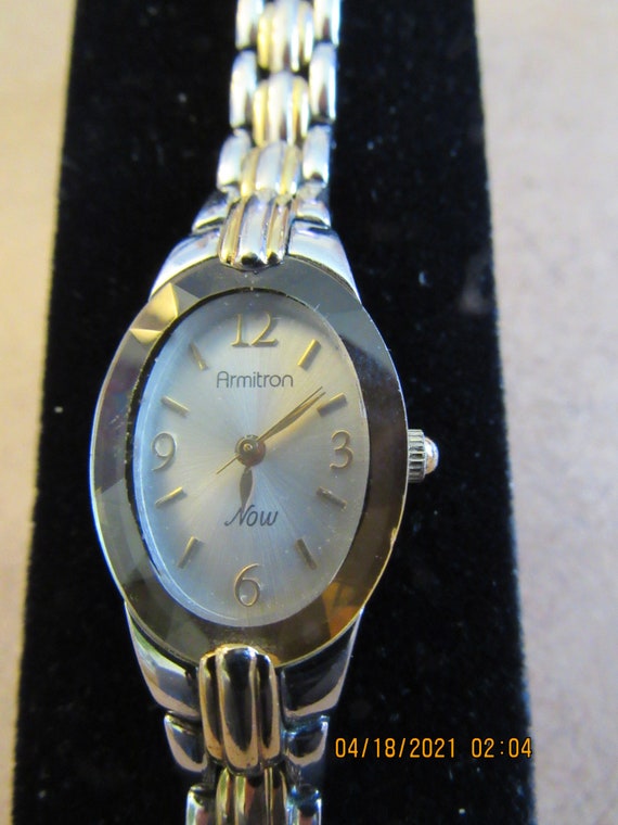 Armitron Now Gold and Silver Tones Vintage Watch Y121E Japan
