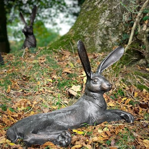 Bronze garden Hare sculpture