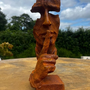 Cast iron speak no evil sculpture - indoor and outdoor decoration