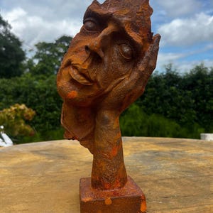 Cast iron speak no evil sculpture - indoor and outdoor decoration