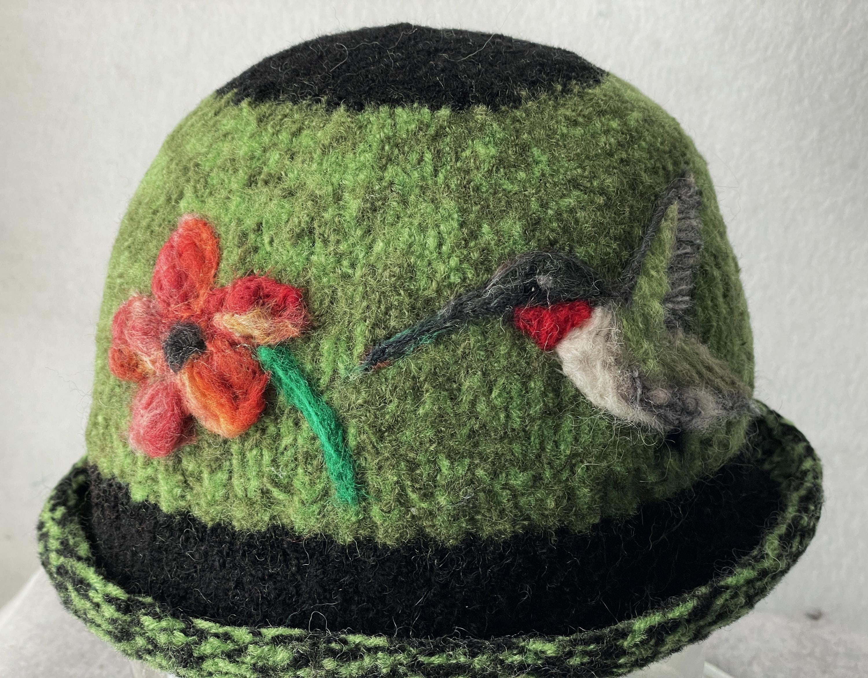Unique felted hat Needle Felted Hat - Handmake Festival Fancy Hat | Halloween  main image 2