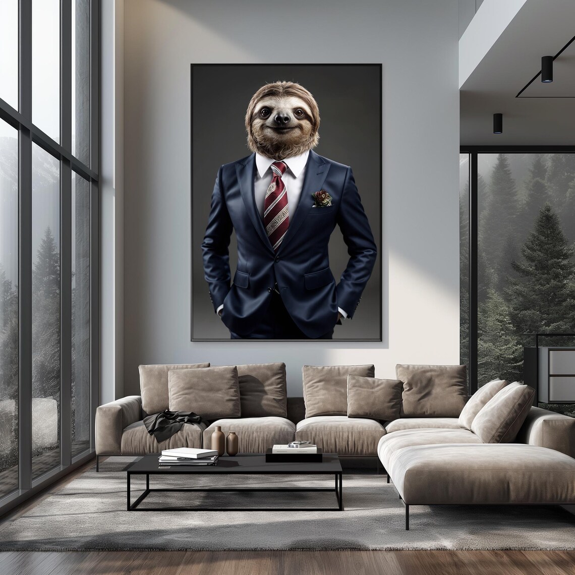Poster: Business Man Sloth, Gift Idea for Men & Children, Cute Animals ...