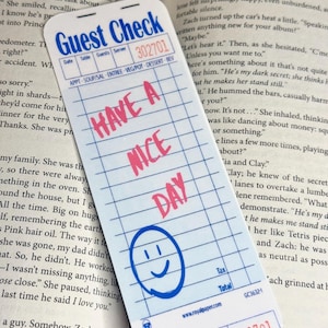 Diner Check-Style Bookmark