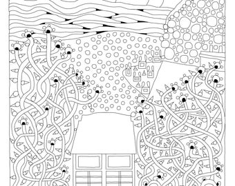 Lynton & Lynmouth Cliff Railway, Adult PDF Printable Colouring Sheet