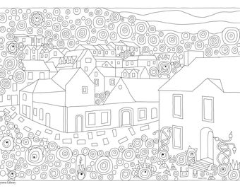 Lynton Library, Adult PDF Printable Colouring Sheet