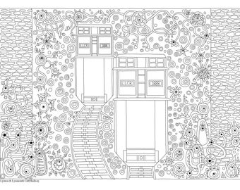 Lynton & Lynmouth Cliff Railway, Adult PDF Printable Colouring Sheet