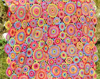 Kissing Circles Crochet Afghan/Blanket - PDF CROCHET PATTERN