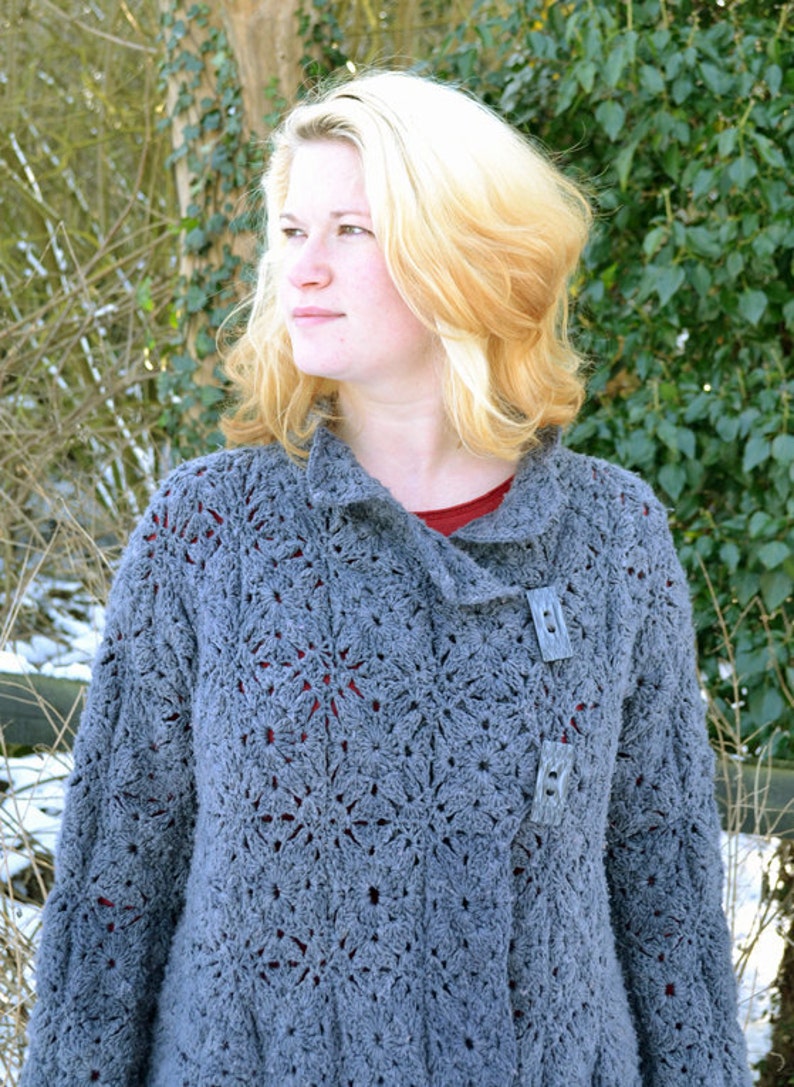 Anna Crochet Cardigan/Coat PDF Pattern image 1