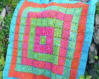 Queenies Square -  Crochet Afghan/Blanket  - PDF CROCHET PATTERN