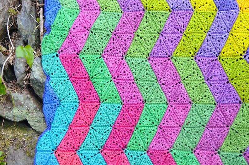 Zigzag Crochet Blanket PDF Crochet Pattern Etsy UK