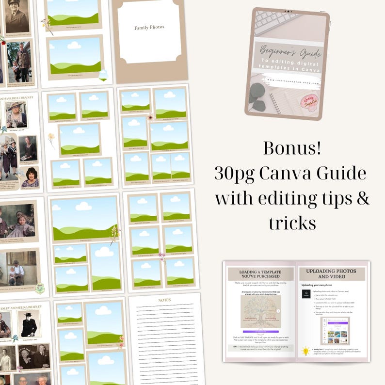 Family Ancestry Book Canva Template | Editable Family Tree Chart ...