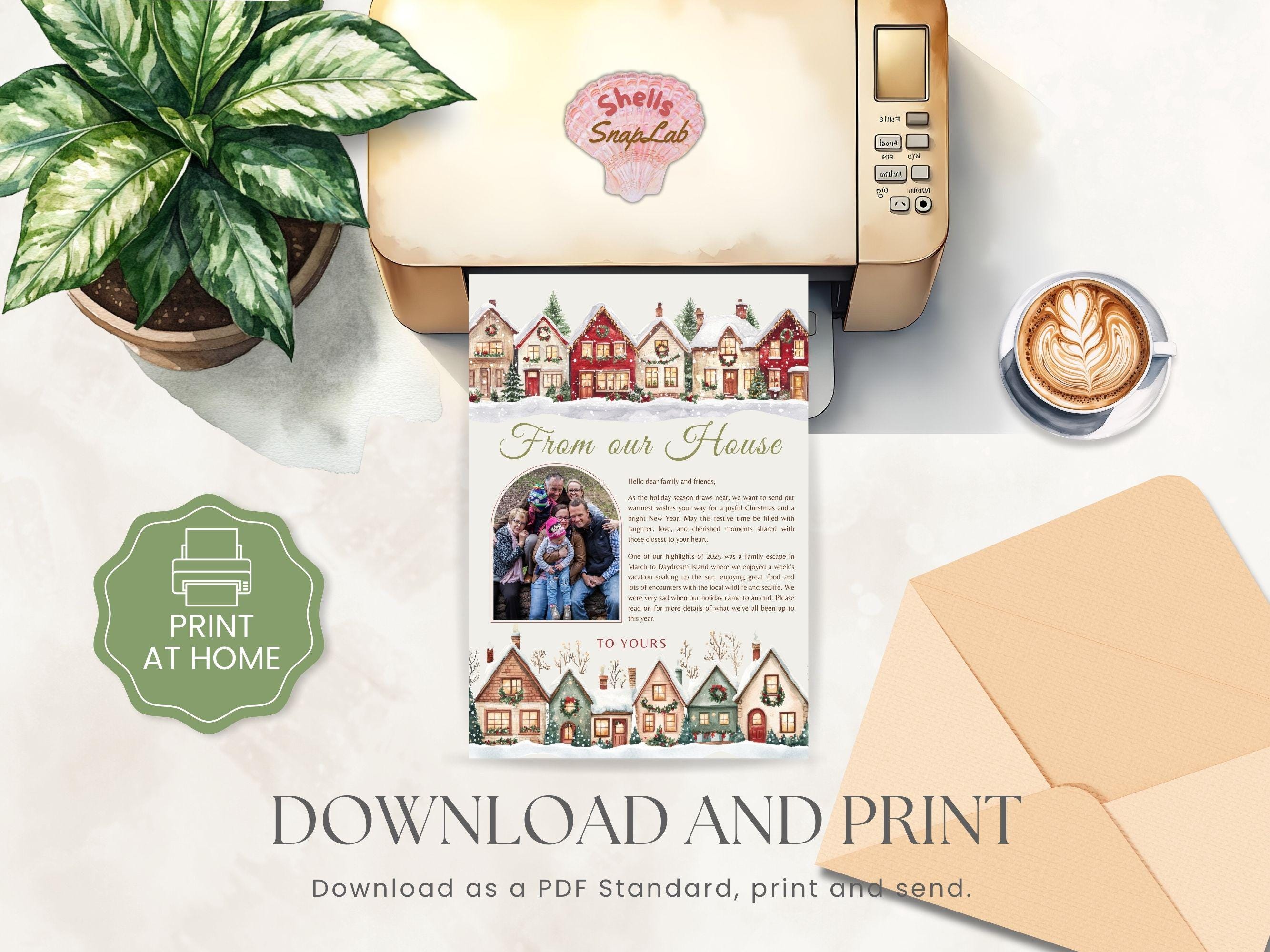Family Christmas Newsletter Template Editable Year in Review Letter