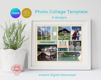 Travel Photo Collage Canva Template | 8x10 Inch (Digital Download)
