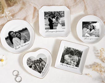 Personalized Photo Trinket Dish: Custom Jewelry Tray, Bridesmaid Proposal Favor Gift for Friend, Bestie