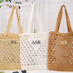 Personalized Beach Bag,Embroidered Tote Bag,Bridesmaid Gifts,Custom Straw Bag,Bridal Shower Bag,Birthday Trip Party Favor Bag,Gifts for Her