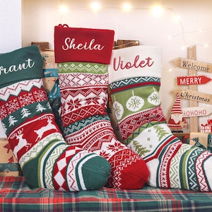 Personalized Embroidered Christmas Stocking: Custom Name Xmas Stocking, Holiday Stockings,2025 Family Decor