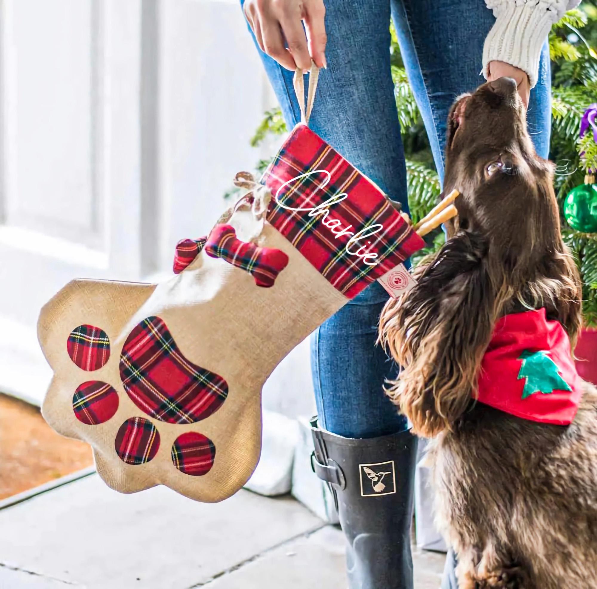 Personalized Pet Stockings,Custom Christmas Stocking,Dog Cat Paw Stocking,Holiday Stockings,Christmas Gift,2025 Family Stocking,Xmas Decor