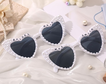 Heart Bride Sunglasses Personalized: Bride To Be Sunglass, Bridal Shower Gifts, Bridesmaid Glasses