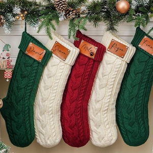 Personalized Knit Christmas Stocking, Custom Holiday Decor
