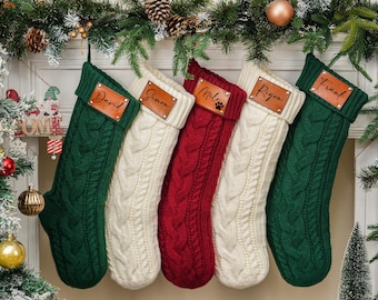 Bas de Noël en tricot personnalisés, décoration de Noël personnalisée