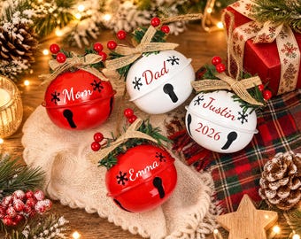 Custom Jingle Bell Ornament, Personalized Christmas Tree Ornament, Christmas Baubles Decor, 2026 Holiday Gifts