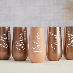 Personalized Champagne Tumbler,Bridesmaid Gifts,Custom Champagne Flutes,Bachelorette Wine Glass,Wedding Gift, Bridesmaid Gifts for Her