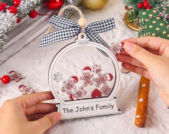 Personalized Gingerbread Ornament: 4D Shaker Decor Keepsake, Xmas Gifts, 2025 Family Christmas Ornament