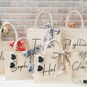 Personalisierte Jute-Einkaufstasche: Brautjungfer Vorschlag, Strandtasche