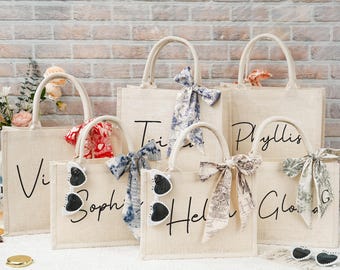 Personalized Burlap Tote Bag: Bridesmaid Proposal, Beach Tote